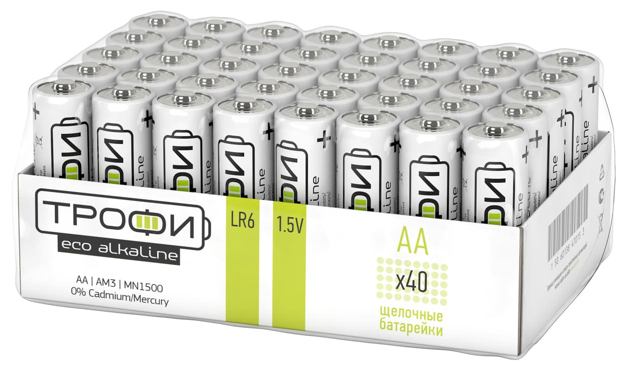 Батарейка Трофи LR6-40 bulk ENERGY Alkaline (40/720/17280)