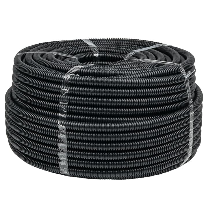 Труба гофрированная FRHF с зондом d20мм (100м) черная Plast PROxima