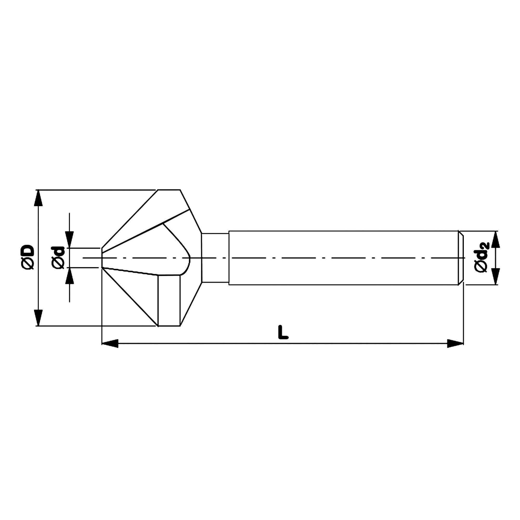Зенковка по металлу 90° 25,0мм HSSE-Co5 TiN 3z