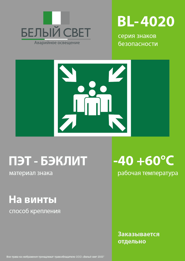 Знак безопасности BL-4020.E21''Пункт (место) сбора''