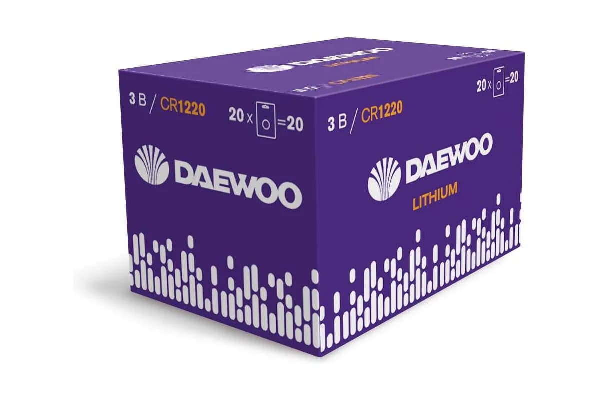 Элемент питания батарейка таблетка литиевая типоразмер 1220 CR1220 DAEWOO Lithium BL-1 Jazzway