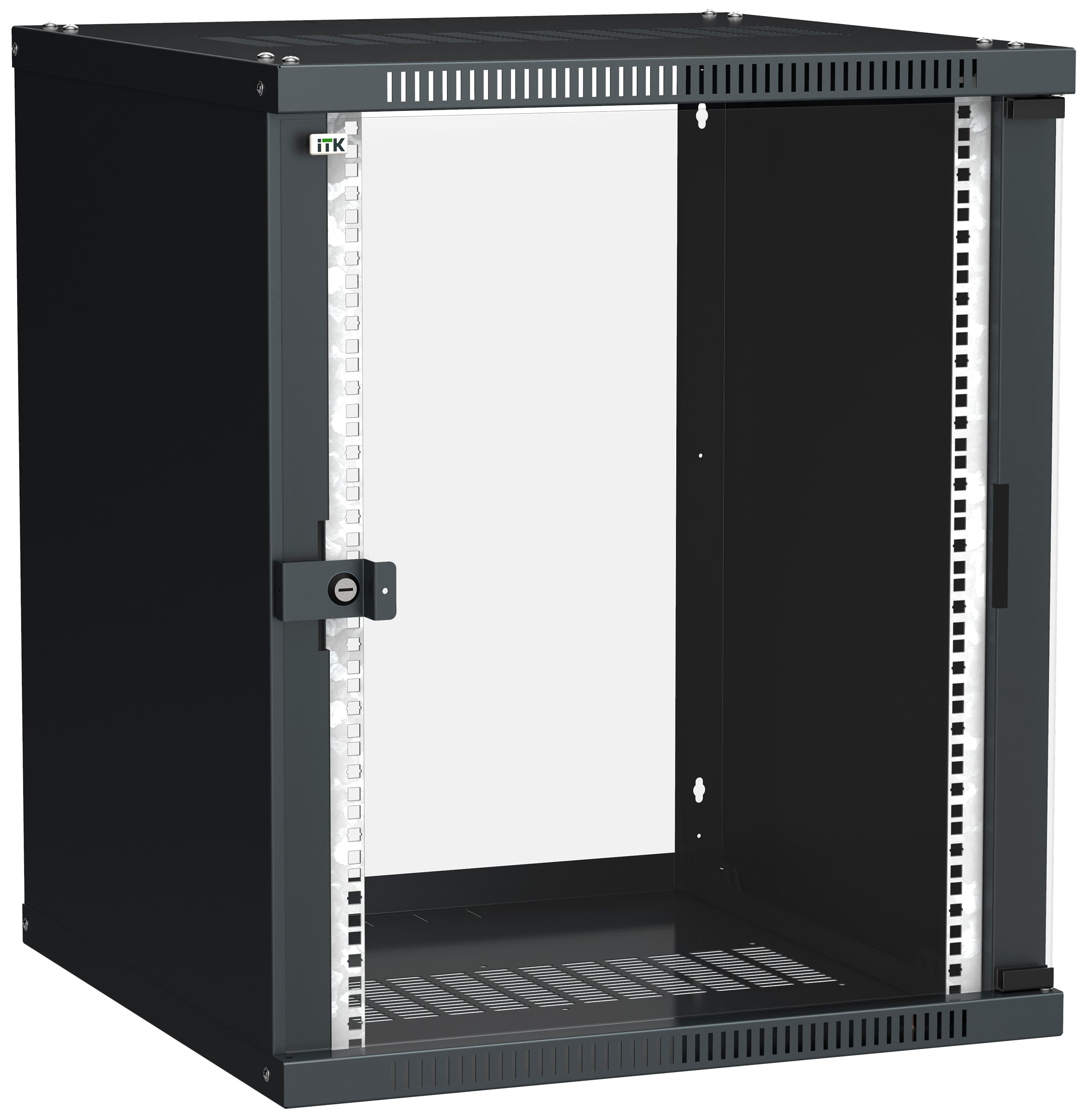 Шкаф LINEA WE 15U 600x650мм дверь стекло черный