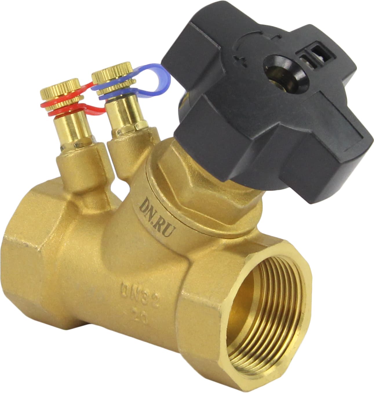 Клапан балансировочный латунный КБЛР-032-16-LIGH Ду32 PN16 L=95 мм муфтовый