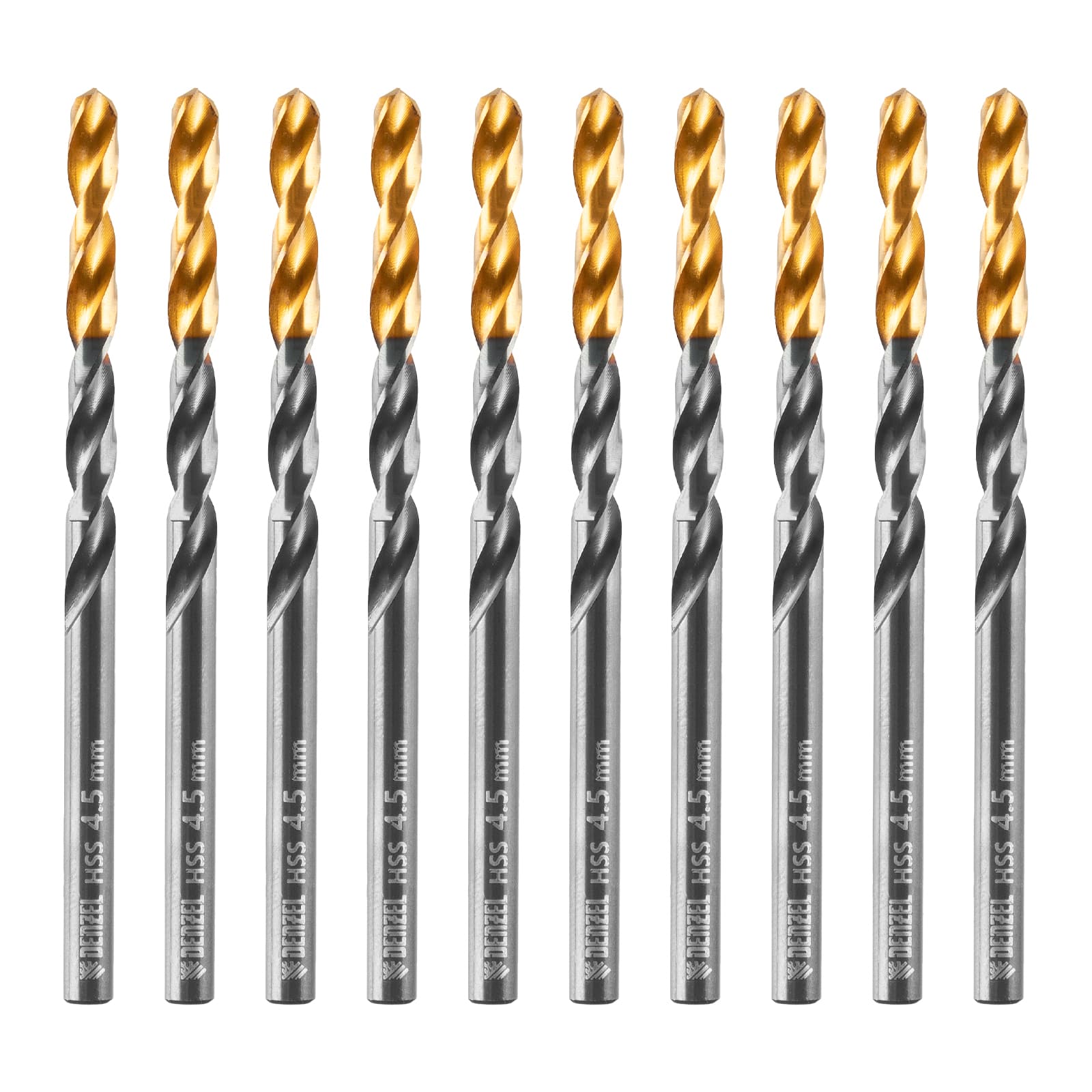 Сверло по металлу, 4,5 мм, HSS-Tin, Golden Tip, 10 шт.