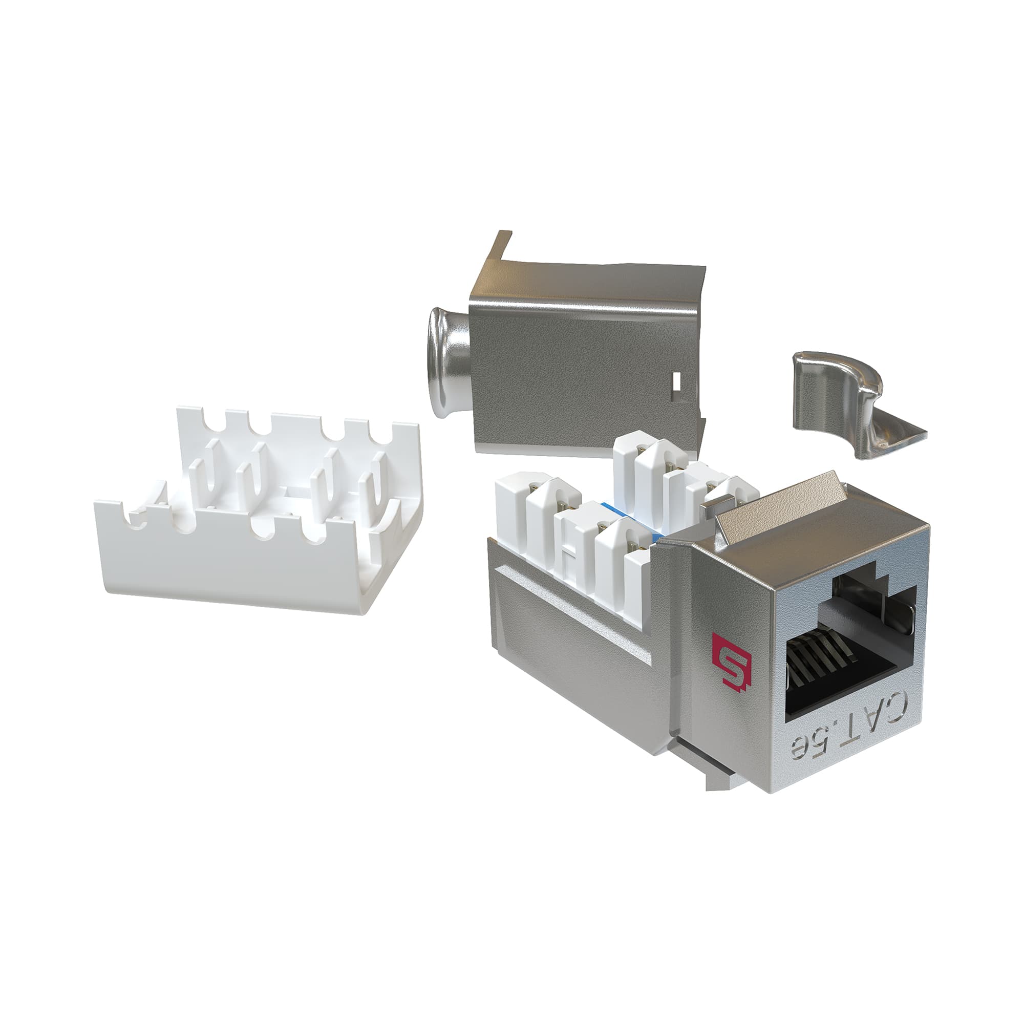 Вставка Keystone Jack RJ-45(8P8C), категория 5e, экранированная, 110 IDC, заделка с помощью SM TOOL, белая