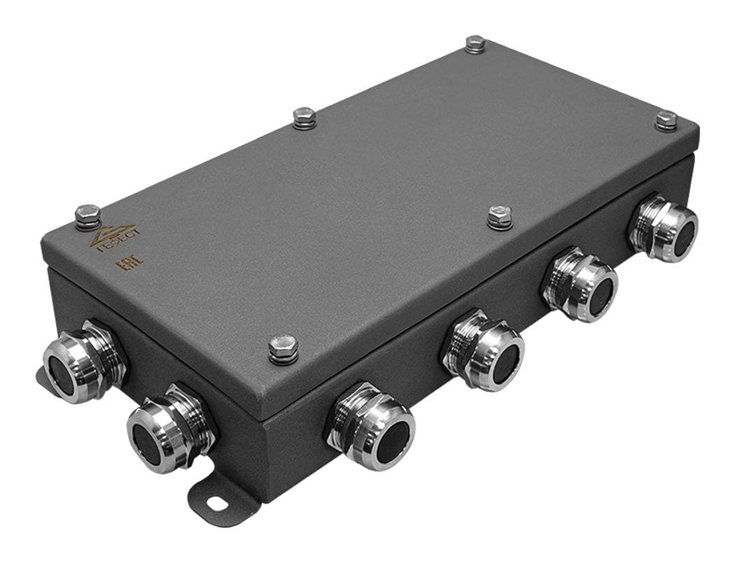 Коробка монтажная электротехническая общего назначения КМ IP66-1530 из нержавеющей стали, количество вводов 14