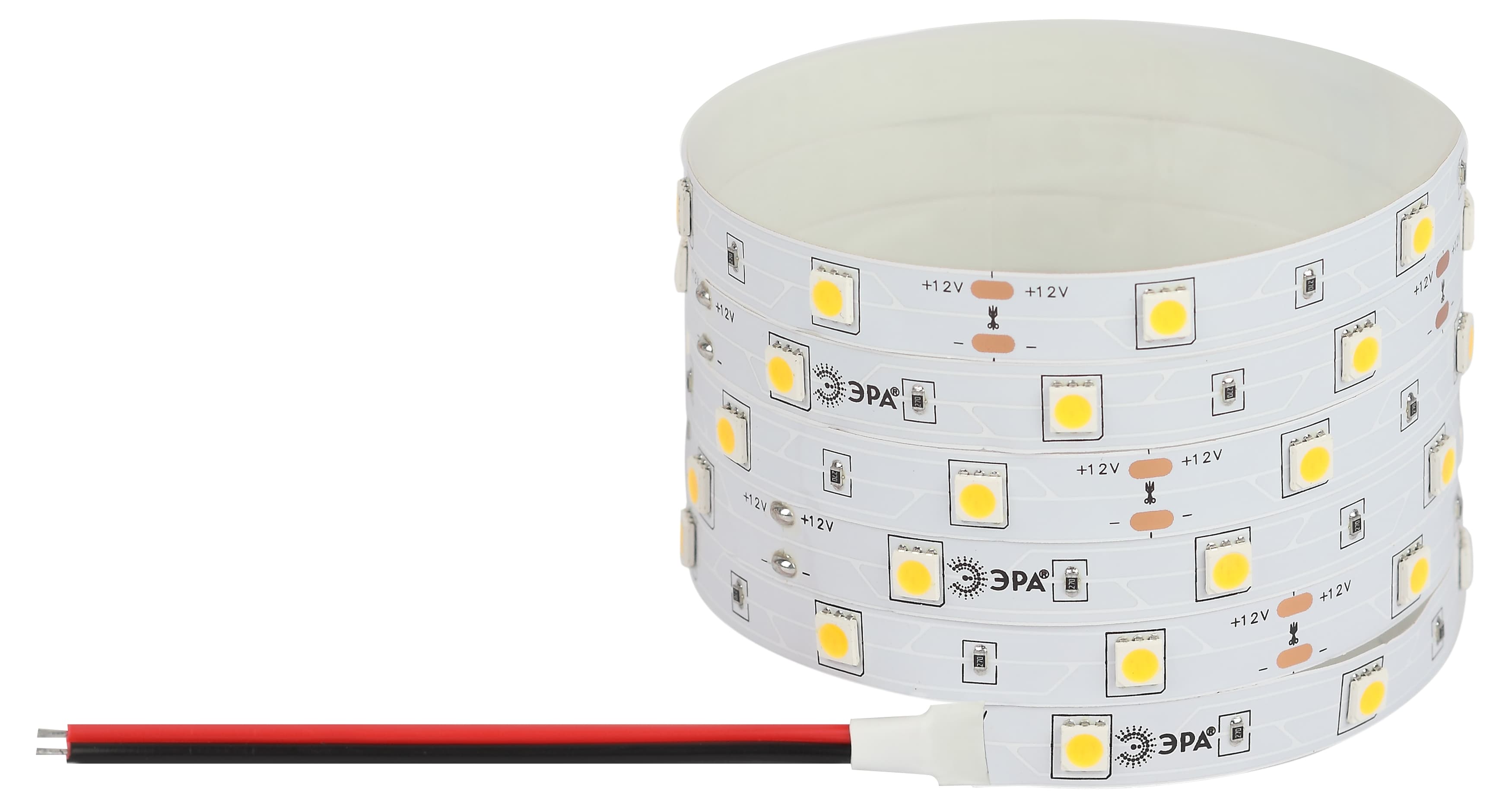 Лента светодиодная 7,2Вт/м 12В 3000К IP20 30LED/м LS5050-7,2-30-12-3000K-IP20-1 year-5m