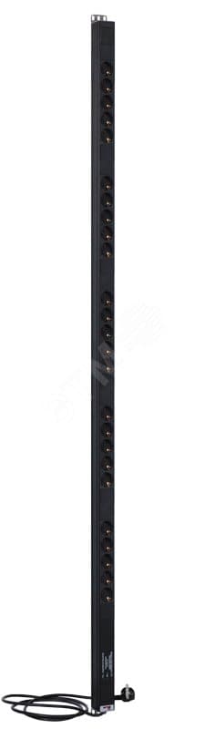 Блок розеток вертикальный Rem-16 фильтр защиты индикатор 25 Schuko 16A 42-48U шнур 3 м