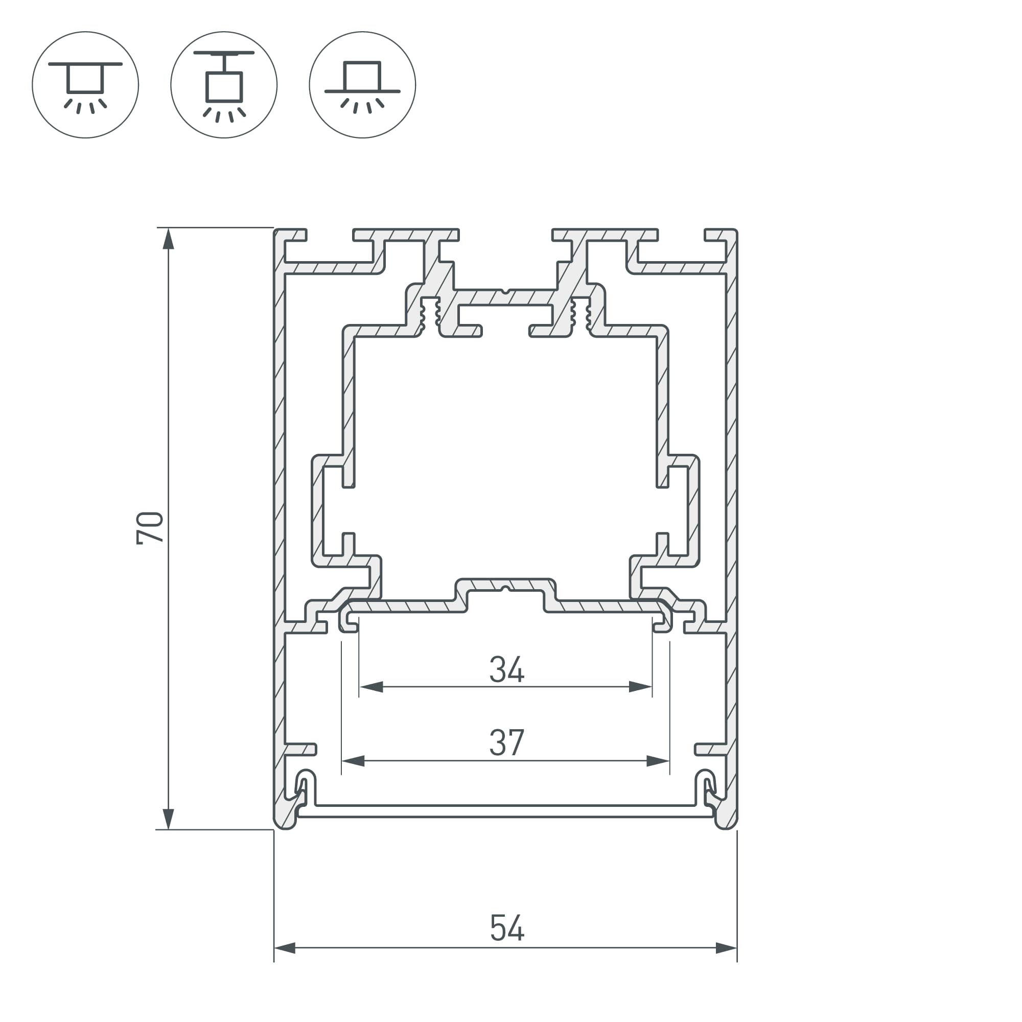 Профиль S2-LINE-5470-2500 SEAMLESS ANOD (ARL, Алюминий)