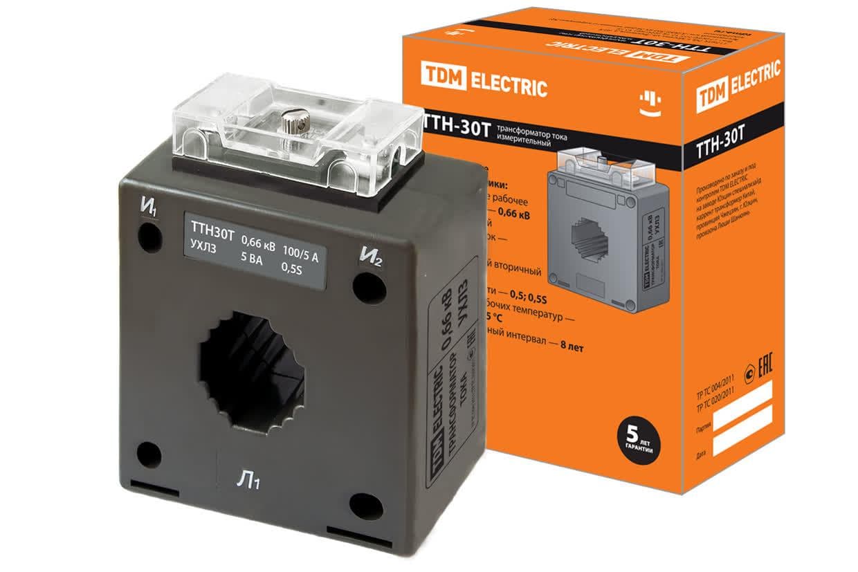 Трансформатор тока измерительный ТТН 30T/100/5-5VA/0,5S