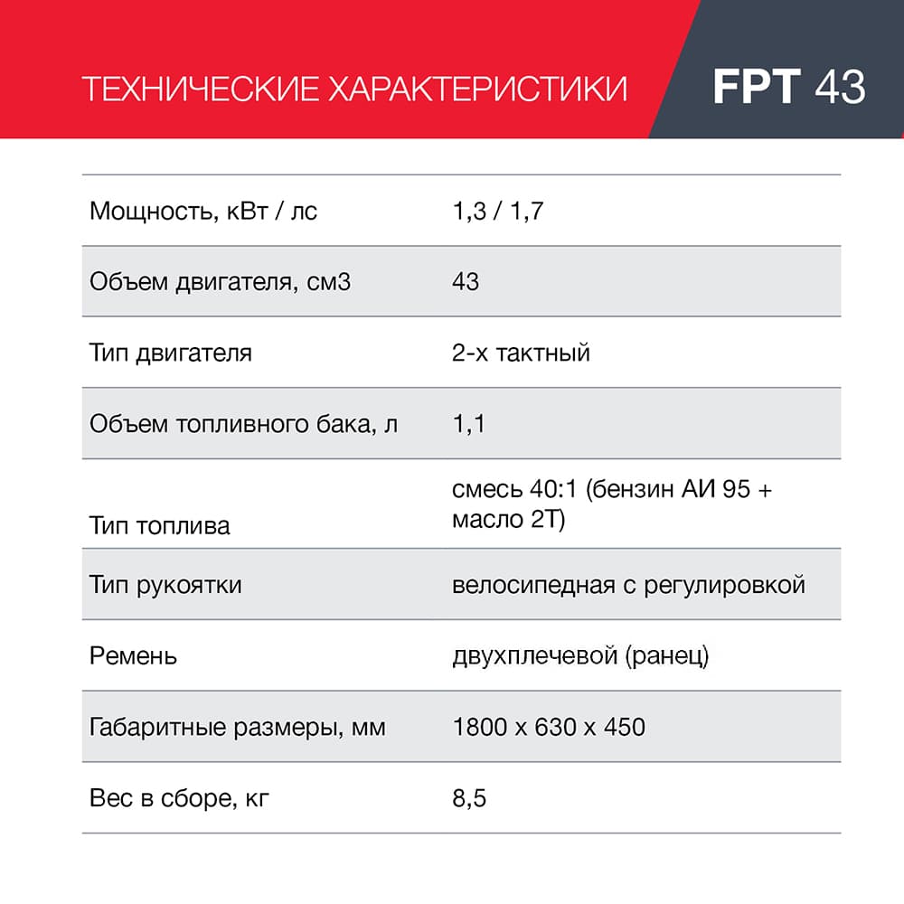 Триммер бензиновый FPT 43