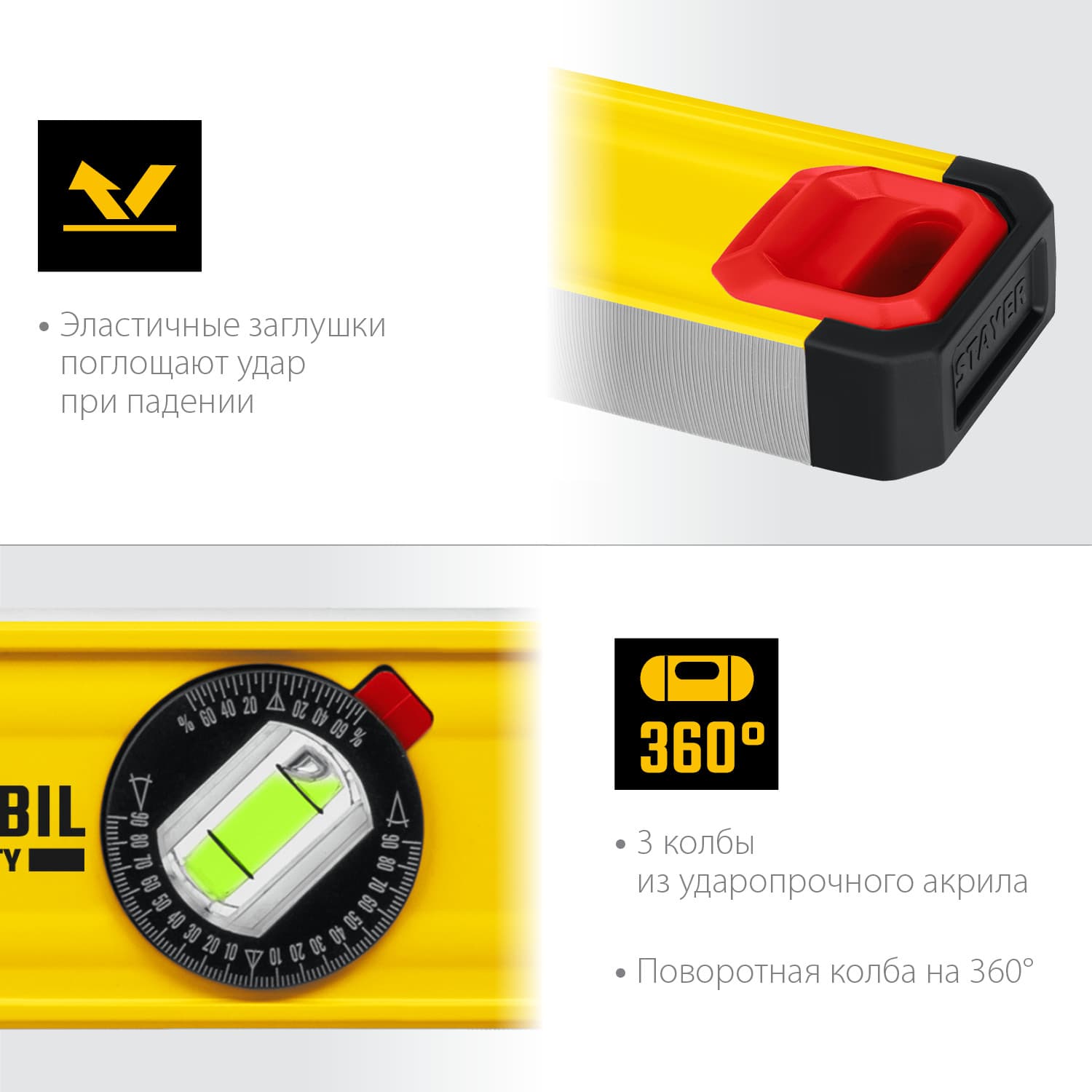 Уровень строительный ProStabil 400 мм