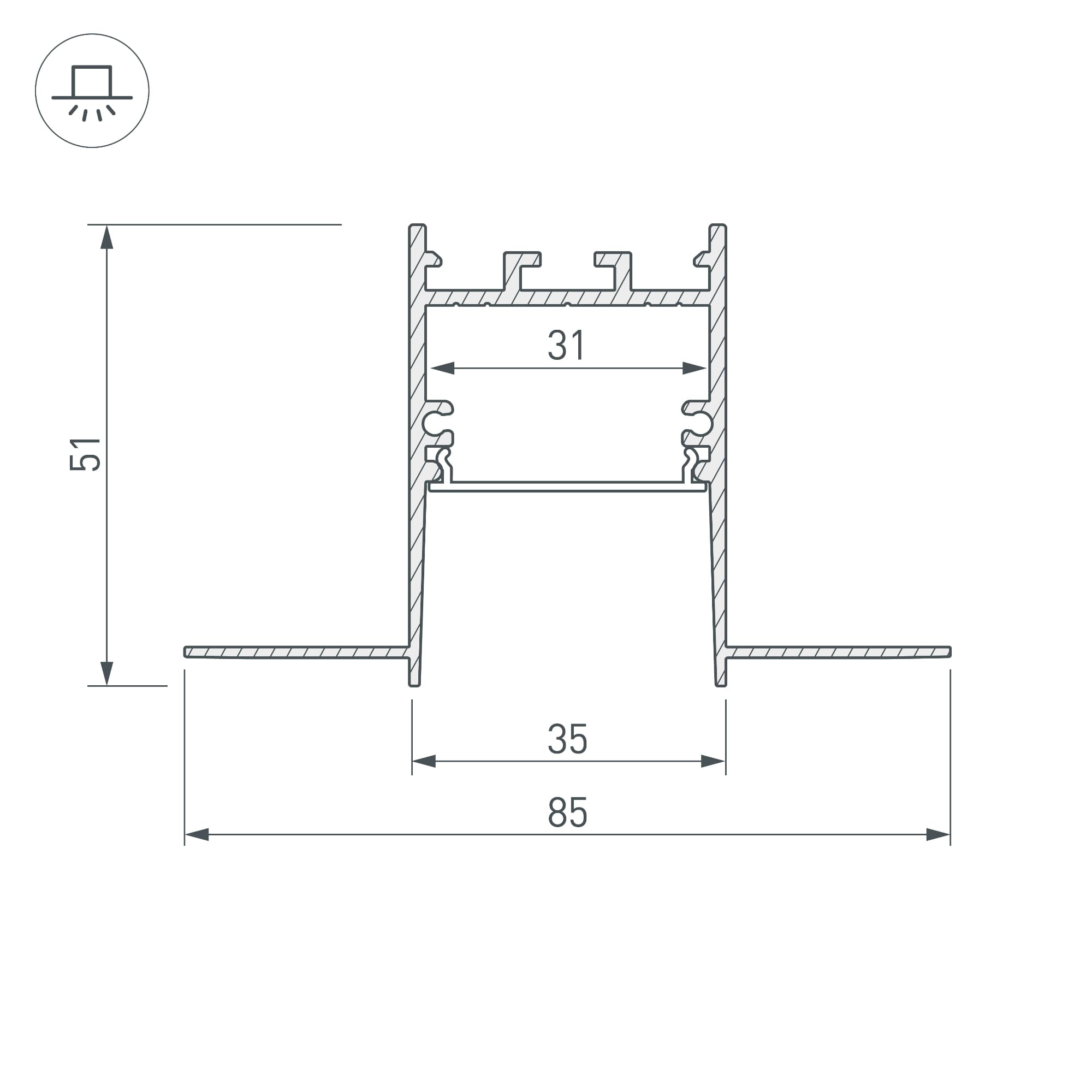 Профиль SL-COMFORT32-FANTOM-2000 ANOD ( Алюминий)