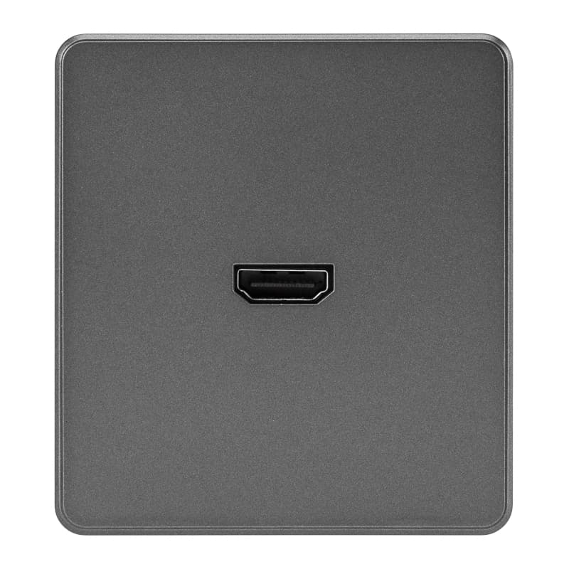 ROUND Розетка HDMI скрытой установки механизм титан
