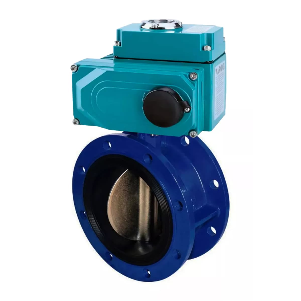 Затвор дисковый поворотный GGG40-304-EPDM-2W-F Ду150 Ру16 фланцевый, корпус чугун GGG40, диск нержавеющая сталь 304, уплотнение EPDM, с 1/4-оборотным электроприводом QT2-030-220VAC 220В