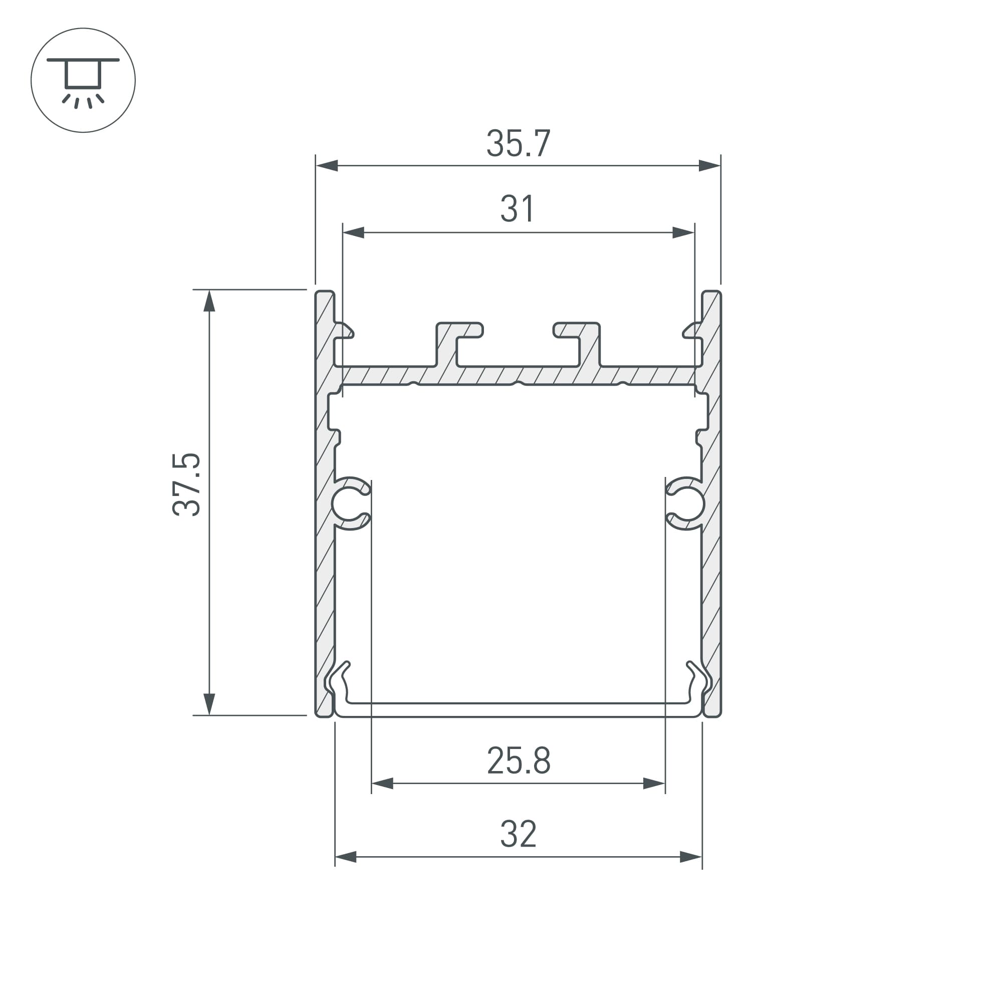 Профиль SL-LINE-3638-LW-2000 WHITE (Алюминий)