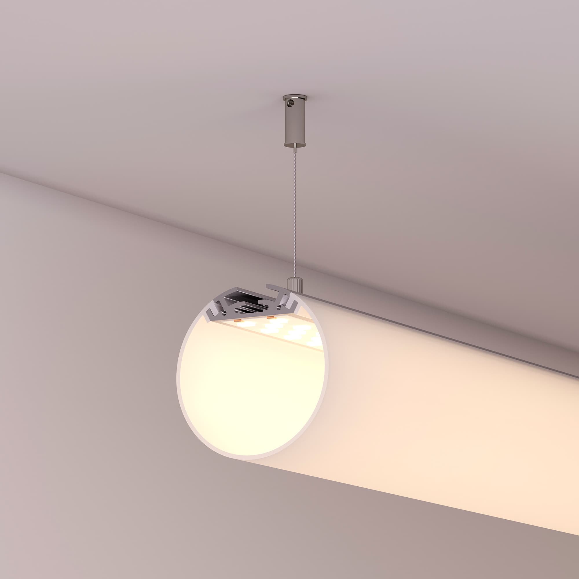 Профиль с экраном SL-ROUND-D60-2500 ANOD+OPAL (ARL, Алюминий)