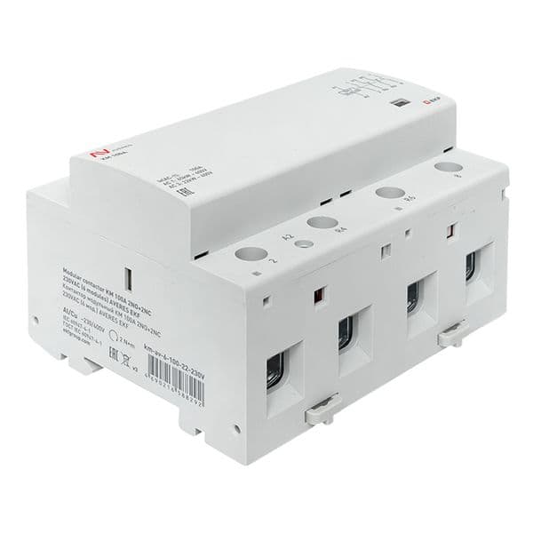 Контактор модульный КМ 100А 2NO+2NC 230VAC (6 мод.) AVERES
