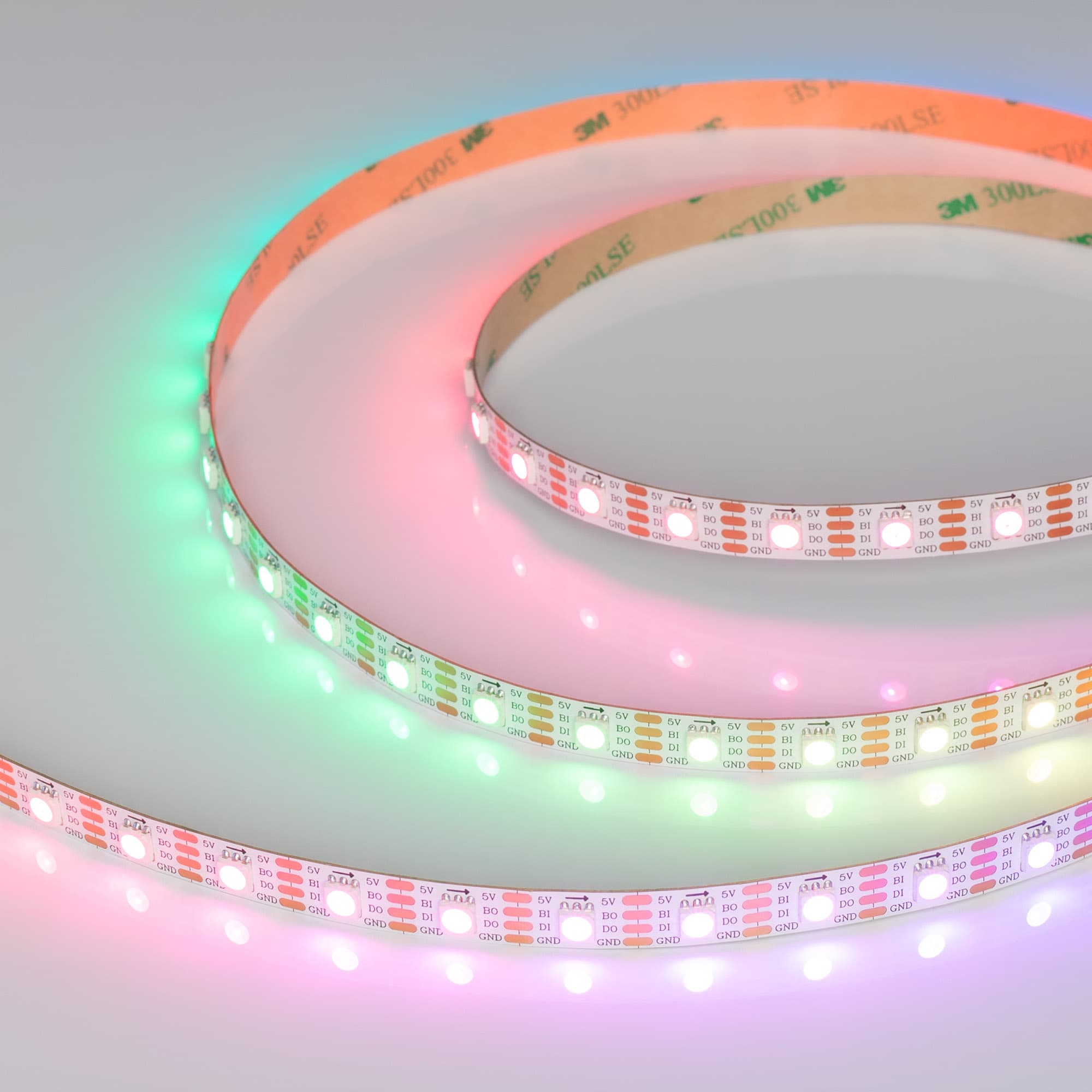 Лента светодиодная 12 Вт/м 5В RGB IP20 60LED/м SPI-B60-10mm SMD 5060 5 м