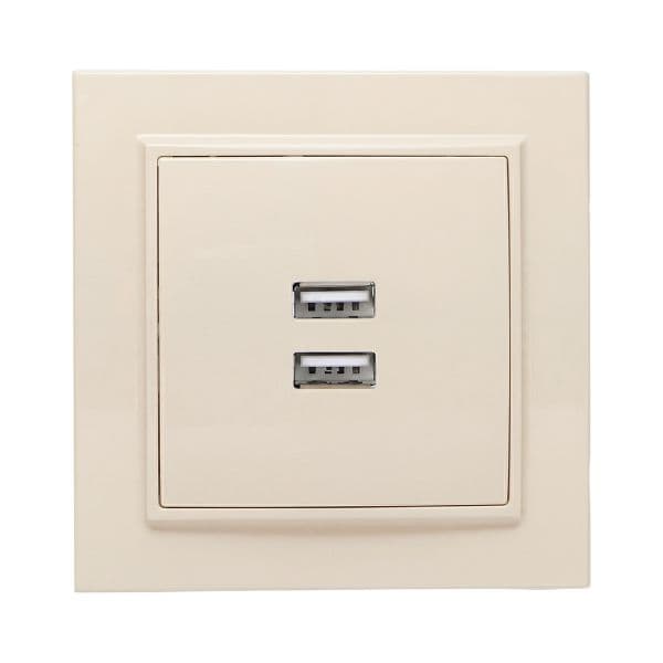 Розетка Минск USB 2-местная СП 2,1А бежевая