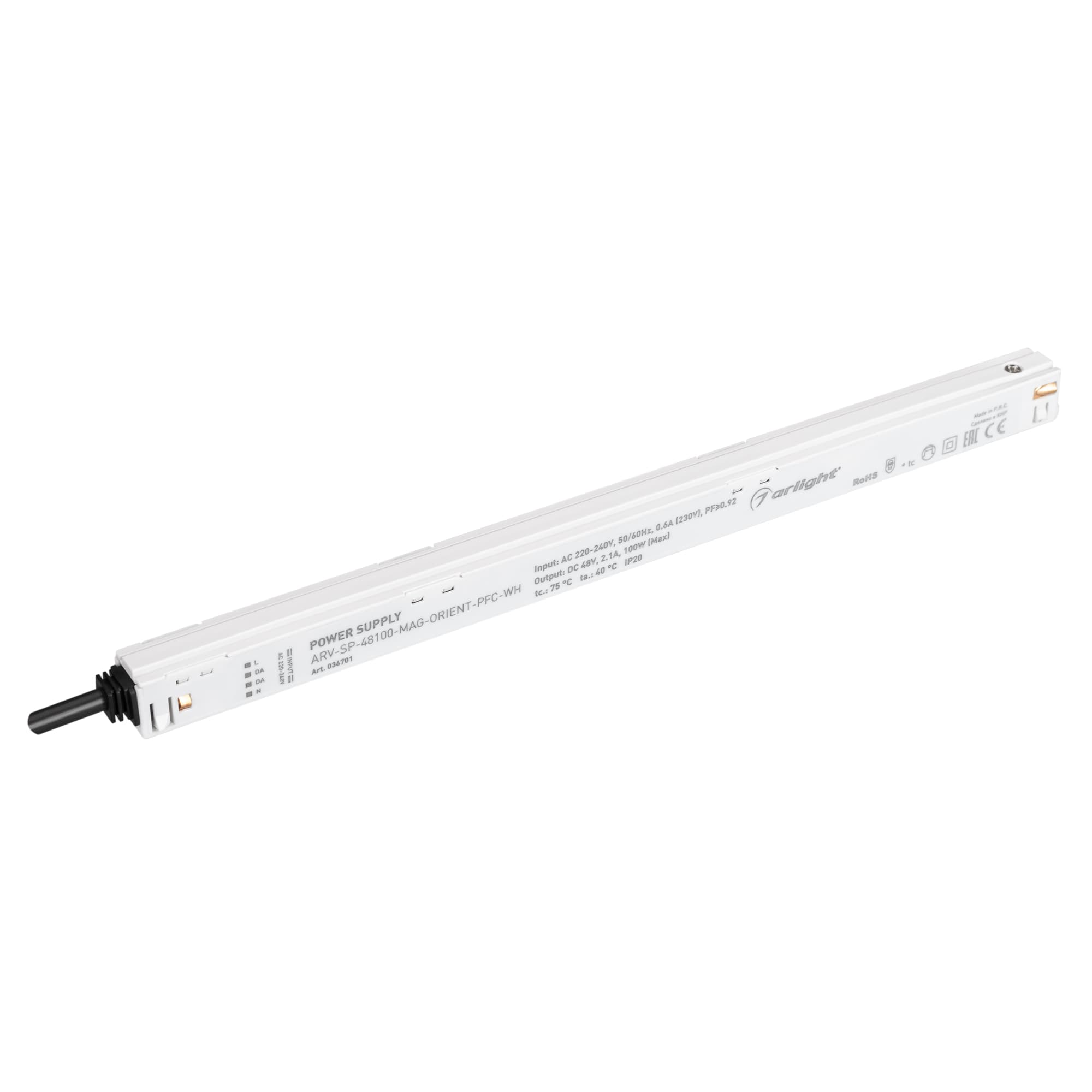 Блок питания ARV-SP-48100-MAG-ORIENT-PFC-WH (48V, 2.1A, 100W) ( IP20 Пластик, 5 лет)