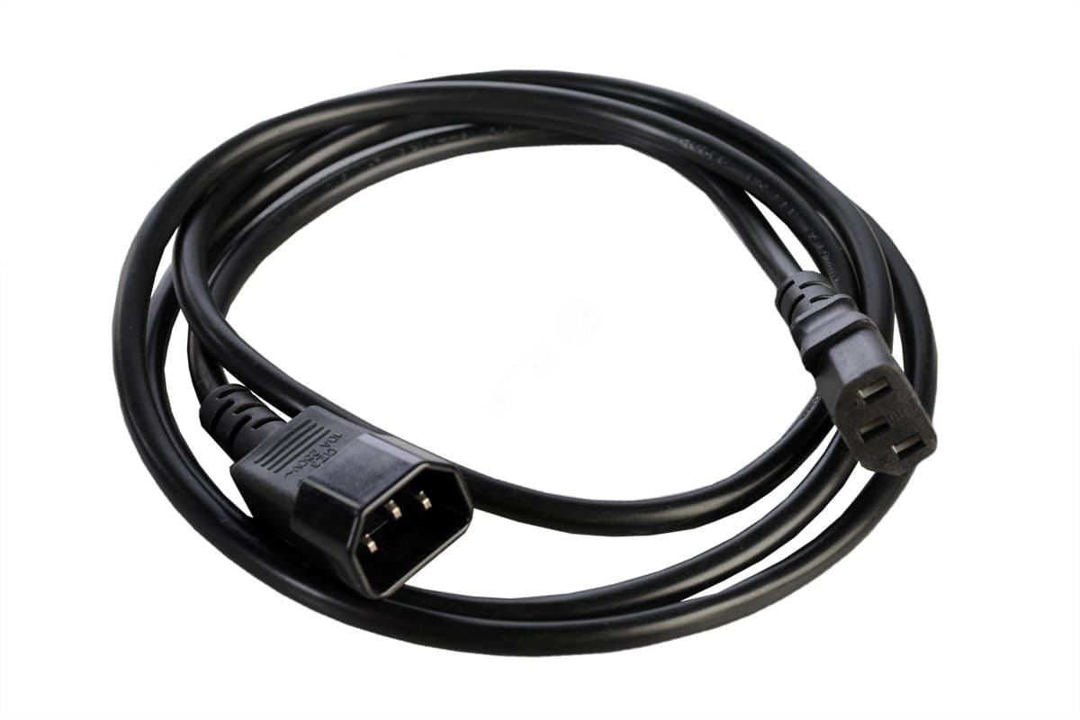 Шнур питания с заземлением IEC 60320 C13/IEC 60320 C14 10А/250В (3x1) длина 3 м