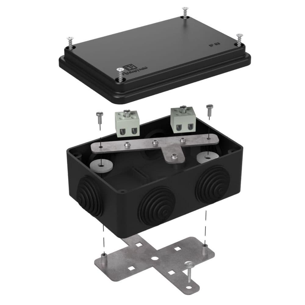 Коробка огнестойкая для о/п 40-0340-FR1.5-4 Е15-Е120 RAL9005 120х80х50 (20 шт/кор)