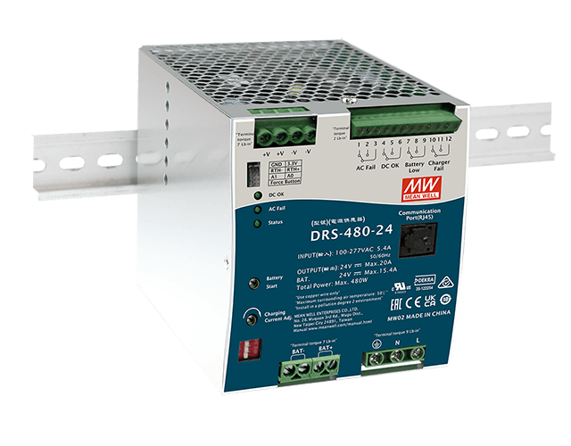 Блок питания AC-DC с функцией UPS c CANBus интерфейсом, 480Вт, вход 90…305В АС127…431В DC, выход 36В0…13.3Азарядный ток 0…10.2А зависит от нагрузки осн.выхода, выход ЗУ 43.2В максимум, изоляция 4000В АС, в корпусе 110х125.2х150.7мм, -30...+70°С,