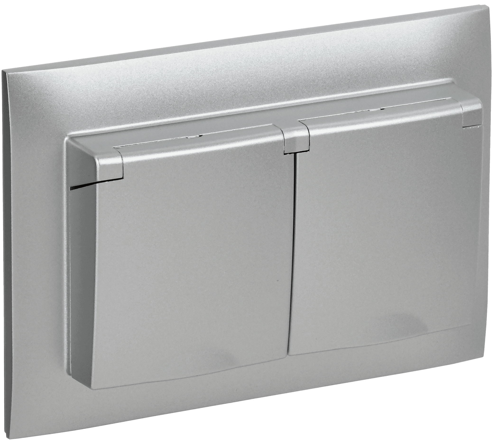 SKANDY Розетка 2-местная и крышкой 16А в сборе IP44 SK-R12S серебряный IEK