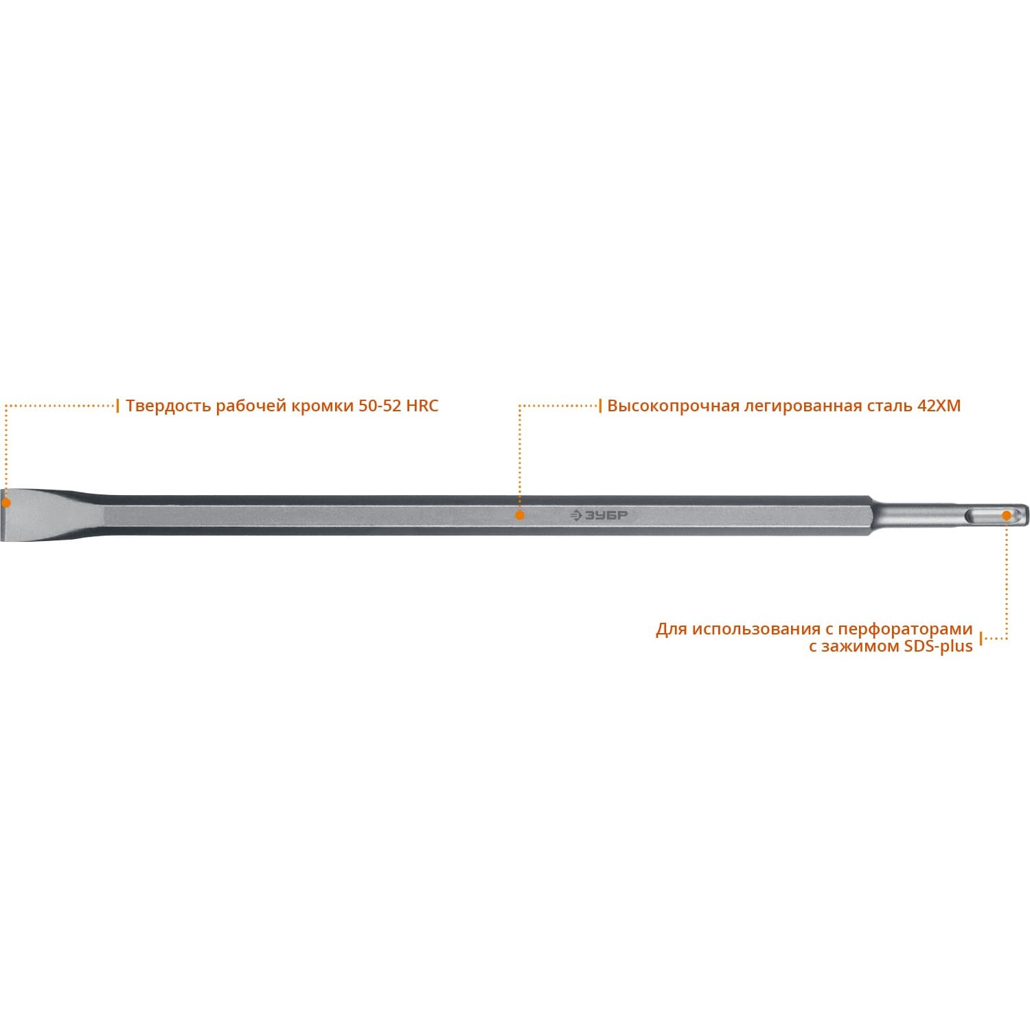 Зубило плоское 20x400 мм ПРОФЕССИОНАЛ БУРАН SDS-Max
