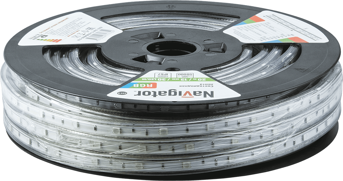 Лента светодиодная 7.2Вт/м 220В RGB IP67 30LED/м NLS-5050 20м