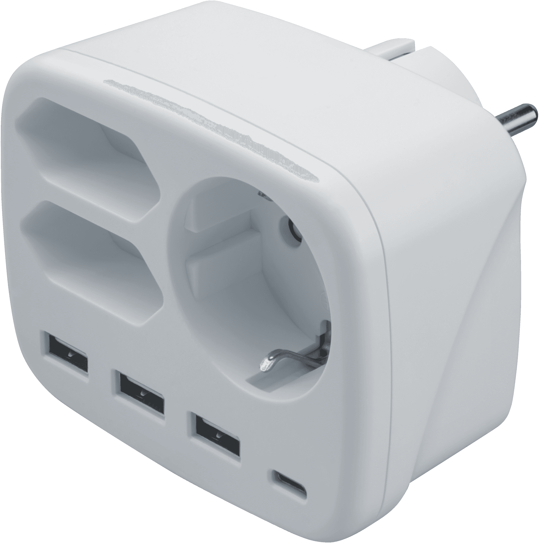 Разветвитель NAD-USB03-1E+2X-WH 1 розетка с/з + 2 розетки б/з 3xUSB-A + 1xUSB-C