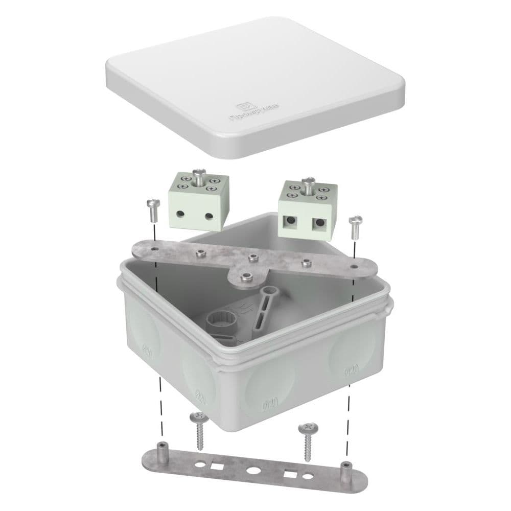 Коробка огнестойкая для о/п двухкомпонентная 60-0210-FR6.0-4 Е15-Е120 RAL7035 80х80х40