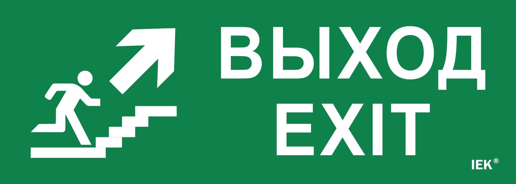 Этикетка самоклеящаяся 280х100 мм ''Выход/лестница вверх/фигура''