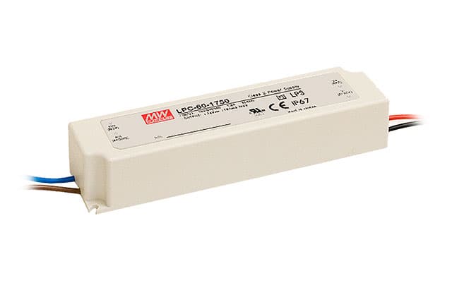 Источник питания AC-DC 58.8 Вт стабилизатор тока IP67 вход 90..264 В AC, выход 1400 мА, 9..42 В изоляция 3000В AC в кожухе