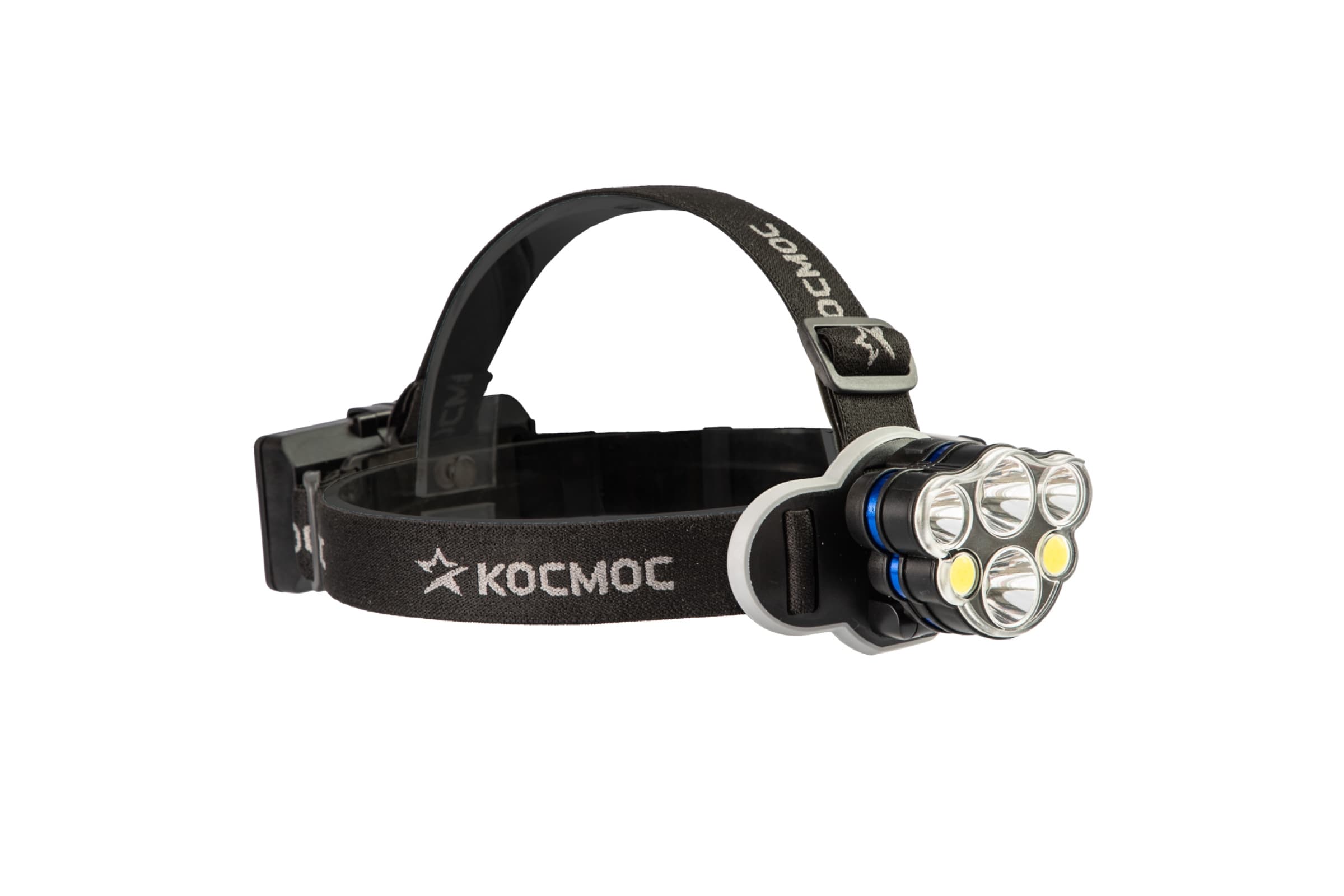 Фонарь налобный аккумуляторный 5Вт+3Вт XPE LED+2Вт COB, 8 режимов, Li-ion 18650 2400mAh (2x1200mAh)
