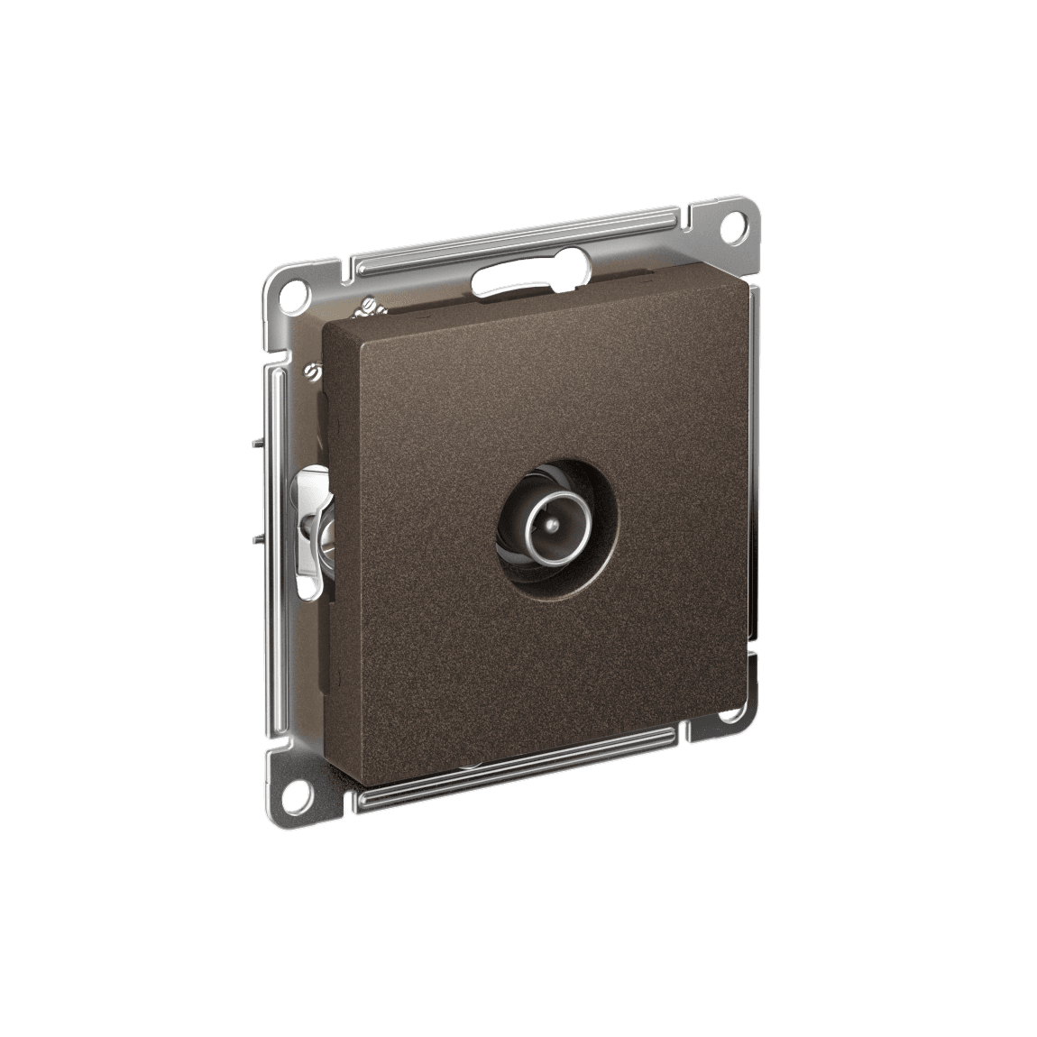 Розетка ATLASDESIGN TV проходная 4DB механизм мокко