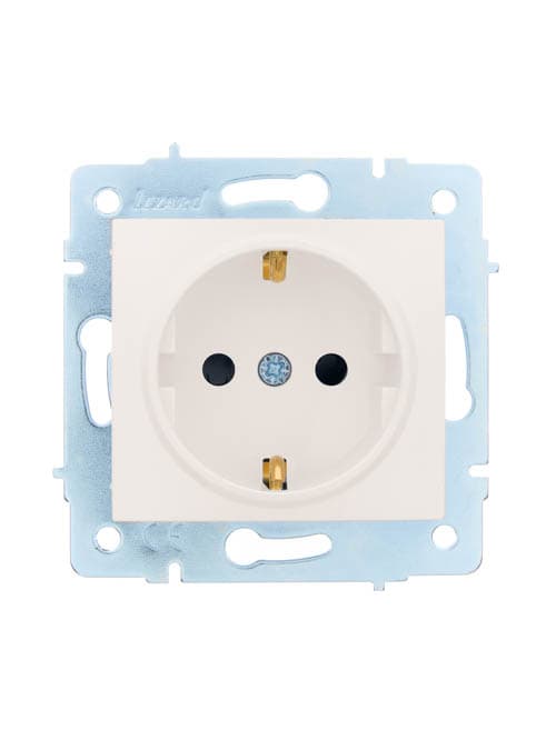 ASTI Розетка с защитой от детей, 16 А,механизм, крем Lezard 7081-0388-124B