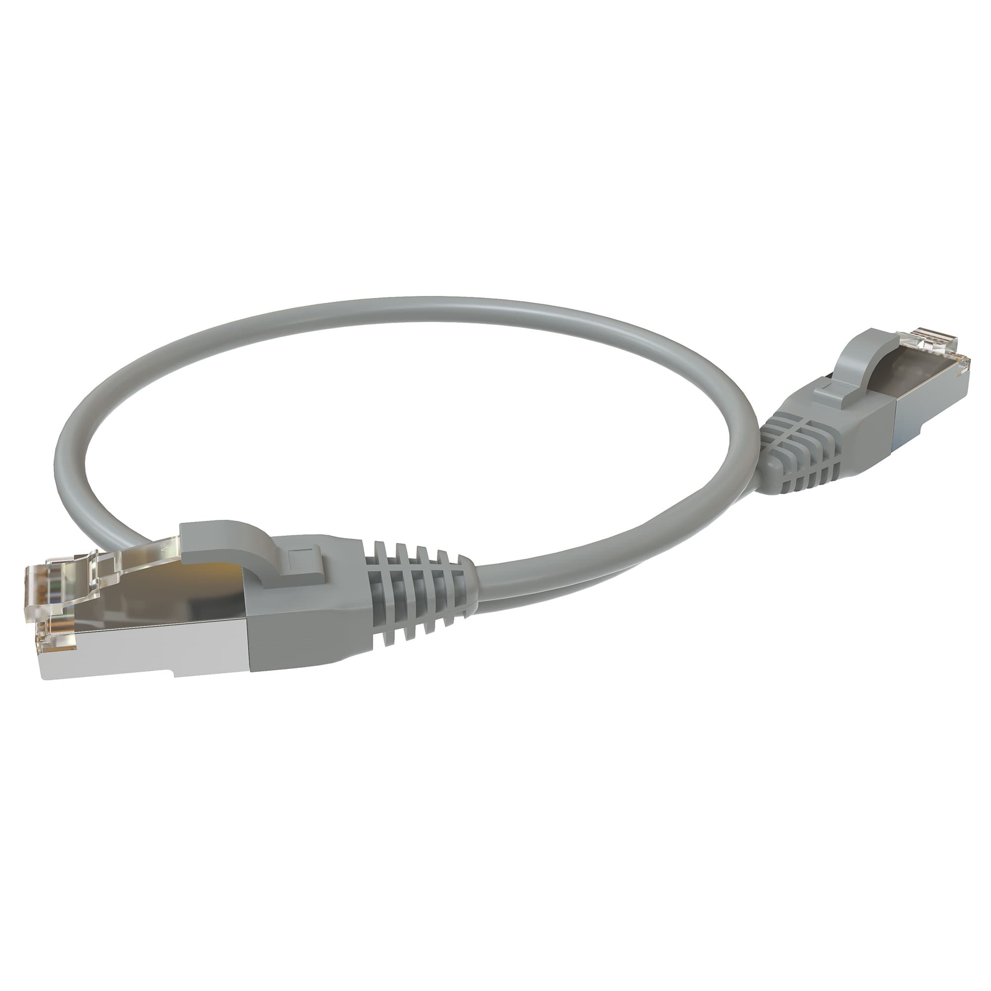 Патч-корд F/UTP, категория 5е, 2xRJ45, экранированный, серый, LSZH, 0.3 м