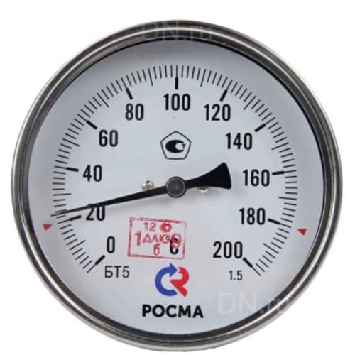 Термометр биметаллический осевой БТ-51.211 0-160С M20x1,5.200.1,5