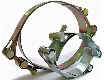 Хомут ленточный двухболтовый 120-130 W1 оцинкованная сталь 2.2 120-130/20 ГОСТ 28191-89