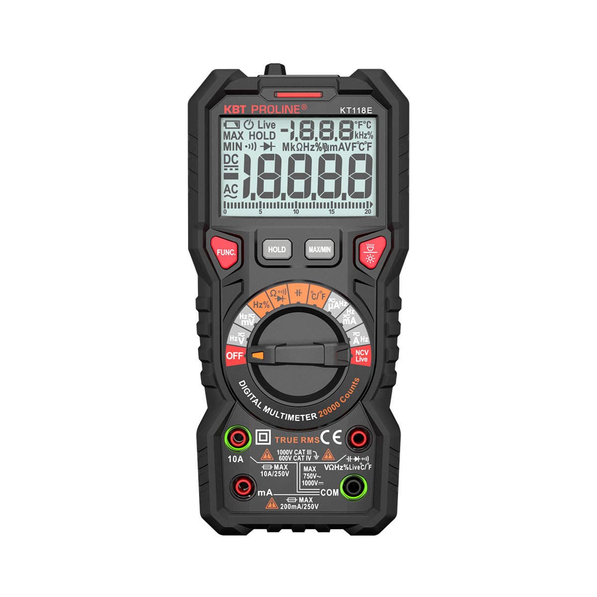 Мультиметр цифровой KT 118E серия PROLINE