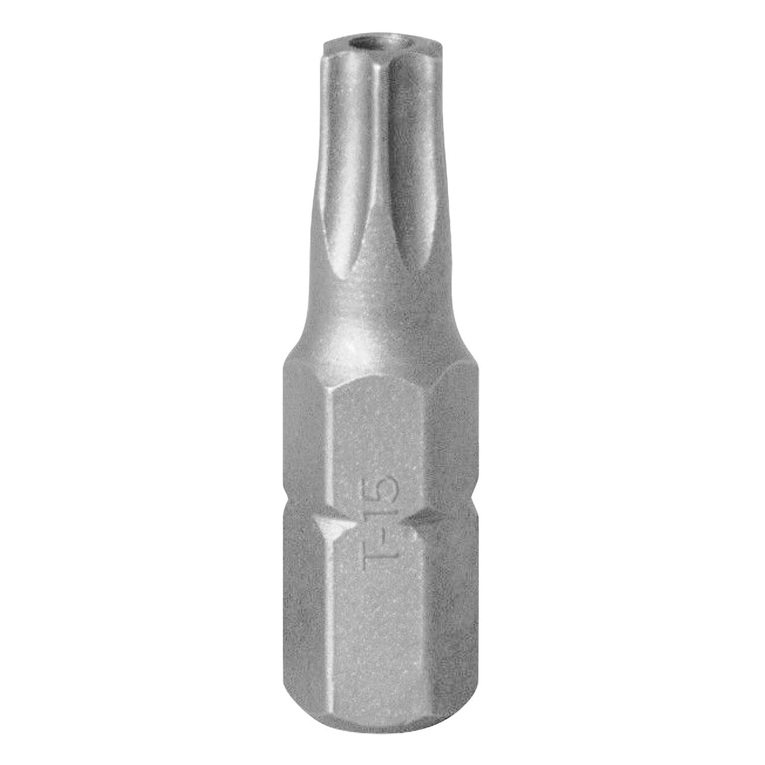 Вставка (бита) торцевая 1/4', TORX, T15, L = 25, с отверстием