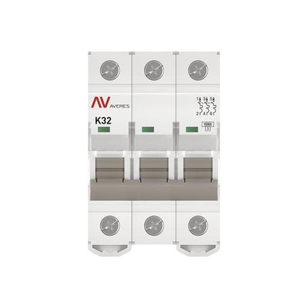 Выключатель автоматический AV-10 3P 32A (K) 10kA AVERES