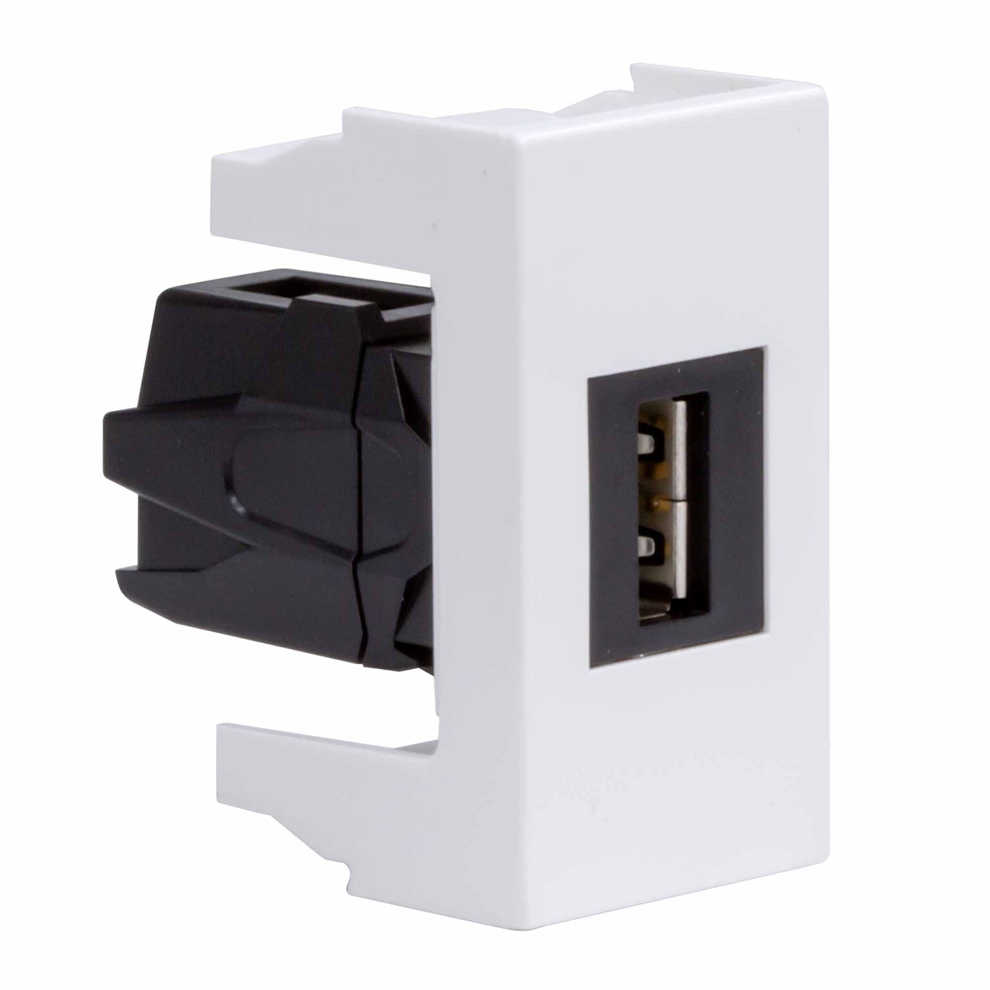 USB 2.0 розетка, ЭУИ Вива (Viva), белая, 1 мод.