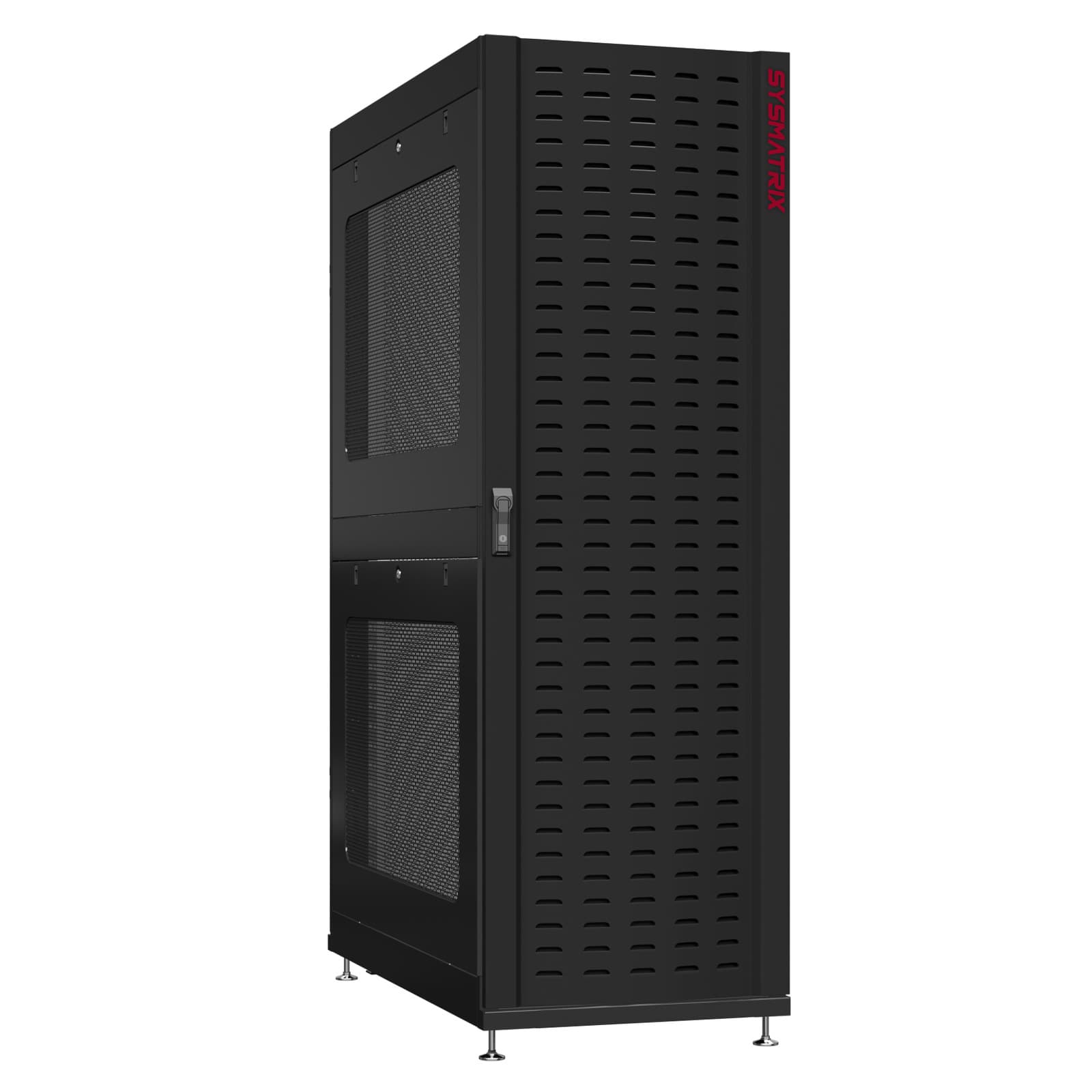 Шкаф серверный 48U 800х1070 передняя дверь: протект IP41. задняя дверь: одностворчатая перфорированная IP20. боковые панели: перфорированные. цвет: черный RAL9005