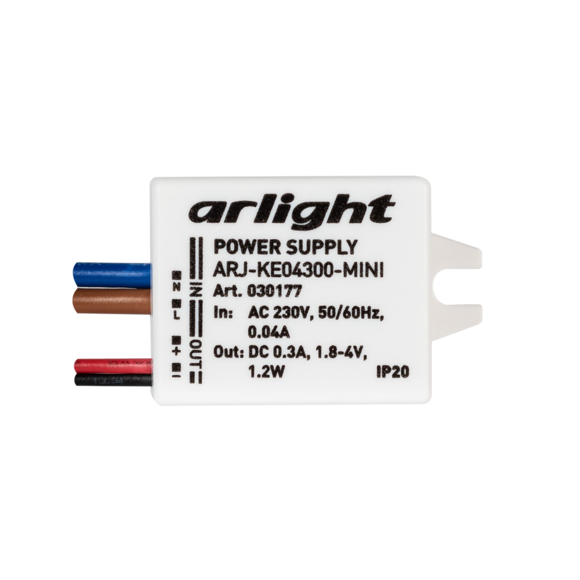 Блок питания ARJ-KE04300-MINI (1.2W, 300mA) (ARL, IP20 Пластик, 5 лет)