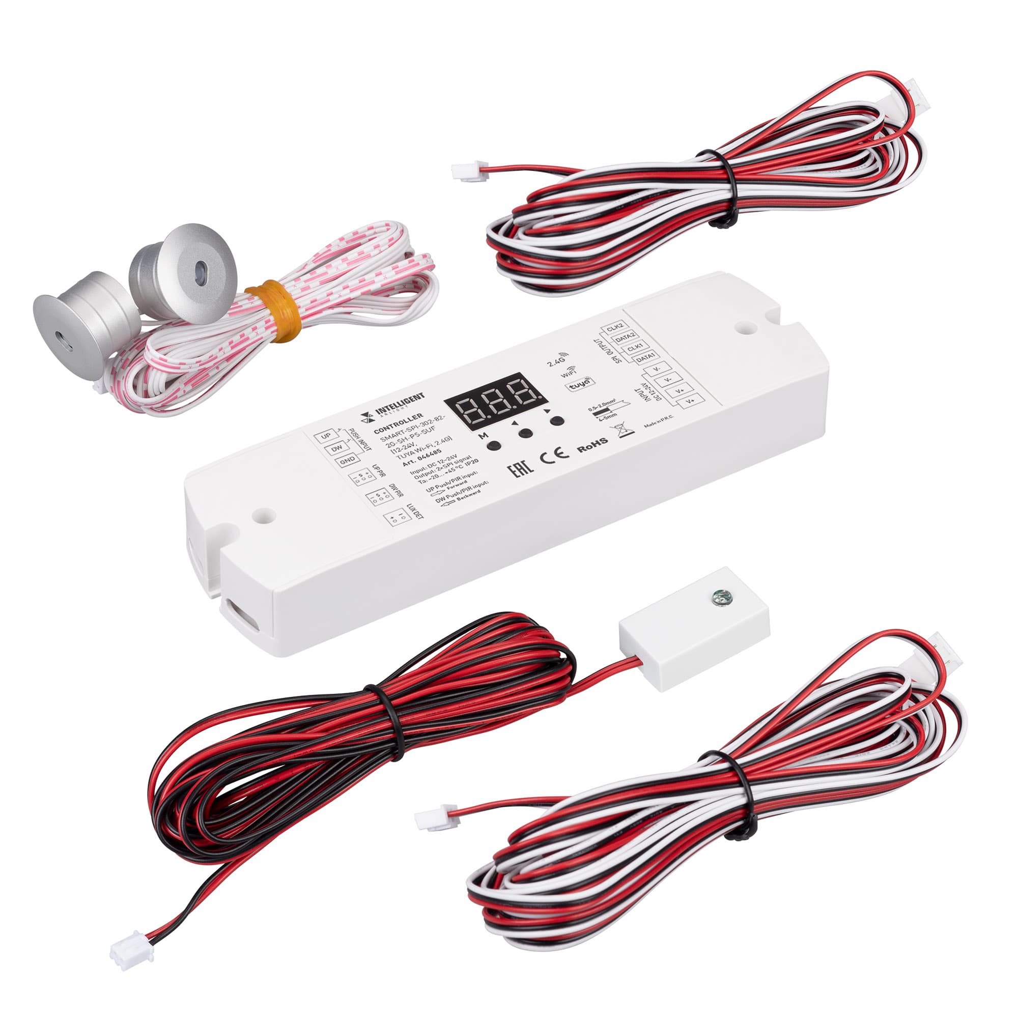 Контроллер лестничный INTELLIGENT ARLIGHT SMART-SPI-302-82-2G-SH-PS-SUF 12-24V, TUYA Wi-Fi, 2.4G