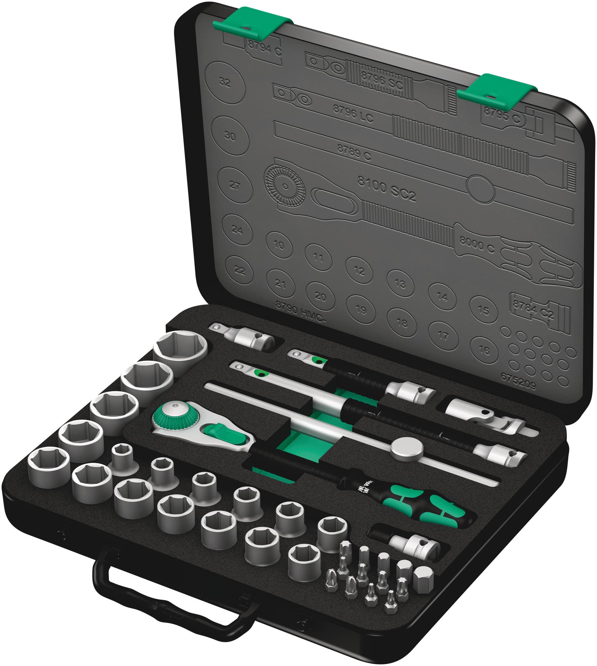 Набор с трещоткой 8100 SC 2 Zyklop Speed DR 1/2 37 предметов