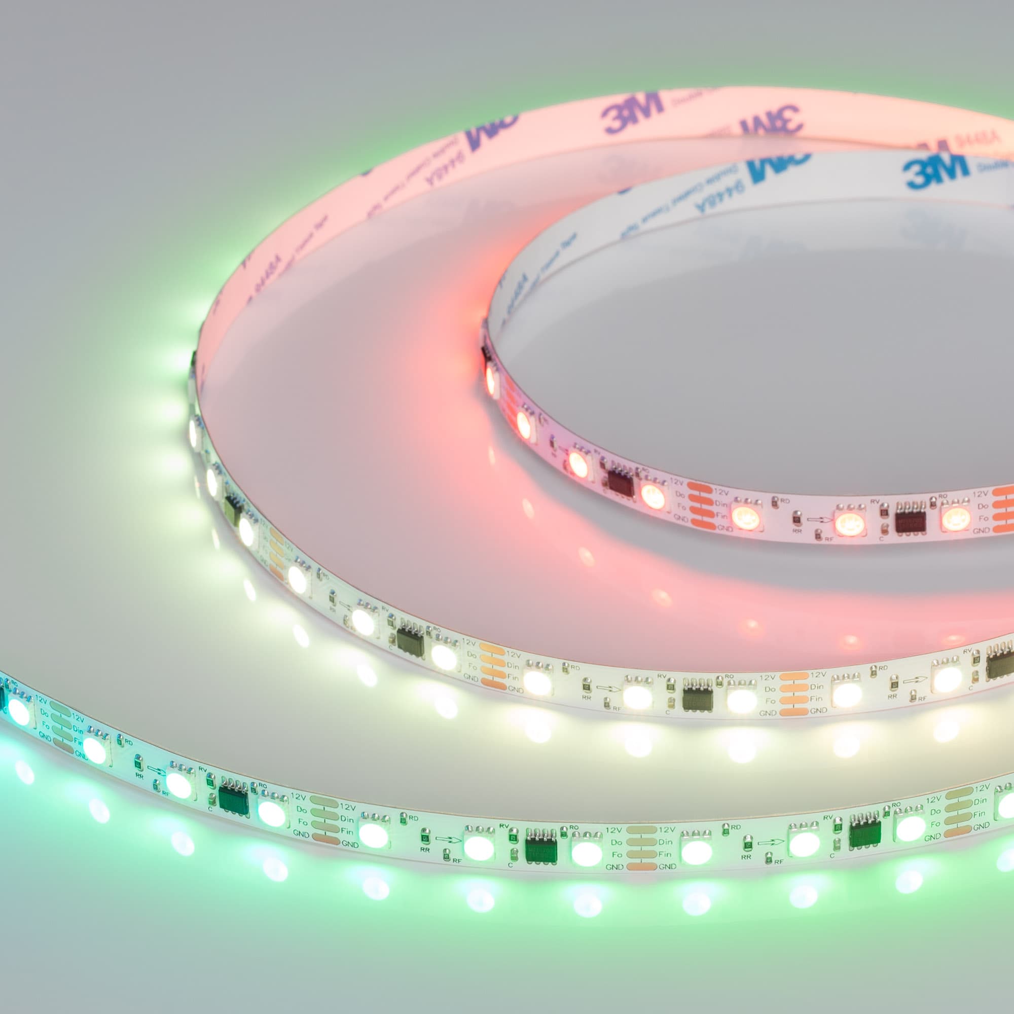 Лента светодиодная 12 Вт/м 12В IP20 RGB 60LED/м SPI-B60-10-12mm SMD 5060 5 м
